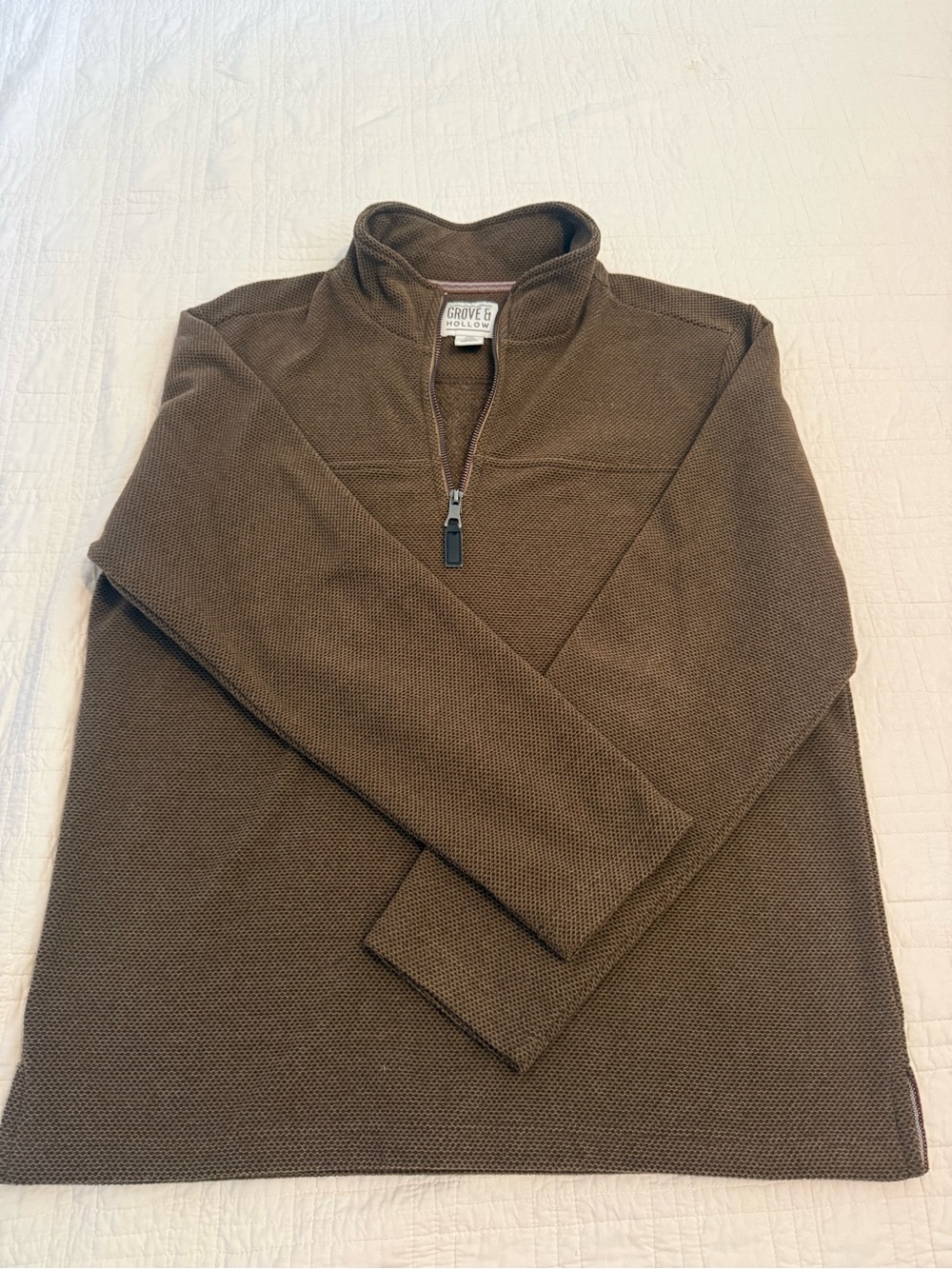 Grove and Hollow Men's Brown Zip-Up Sweater